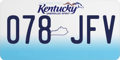 KY license plate 078JFV