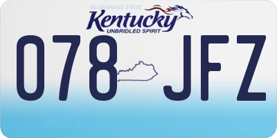 KY license plate 078JFZ