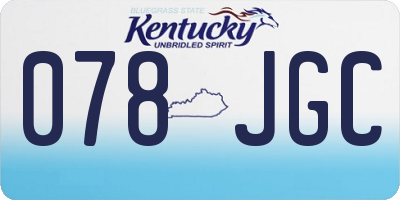 KY license plate 078JGC