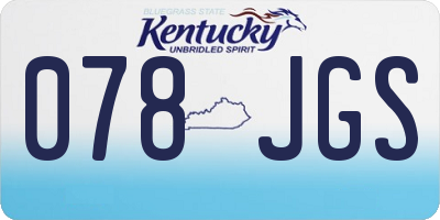 KY license plate 078JGS