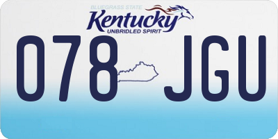 KY license plate 078JGU