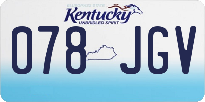 KY license plate 078JGV