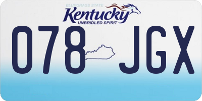 KY license plate 078JGX