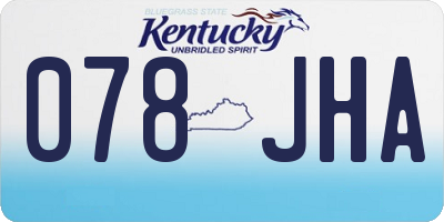 KY license plate 078JHA