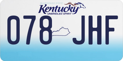 KY license plate 078JHF