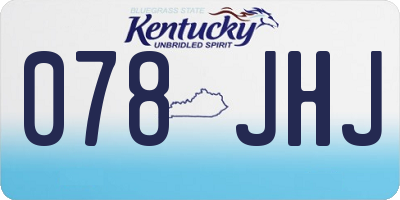 KY license plate 078JHJ