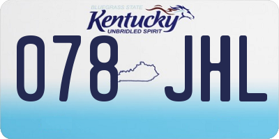 KY license plate 078JHL
