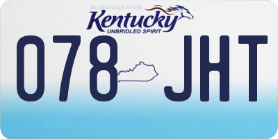 KY license plate 078JHT