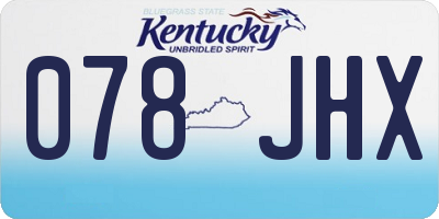 KY license plate 078JHX