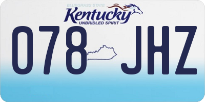KY license plate 078JHZ