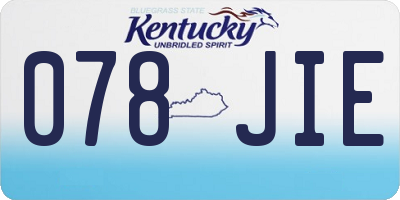 KY license plate 078JIE