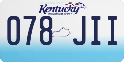 KY license plate 078JII