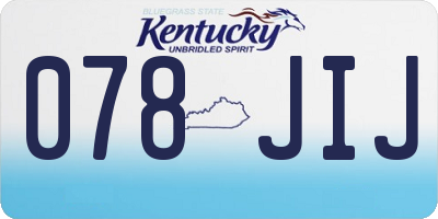KY license plate 078JIJ