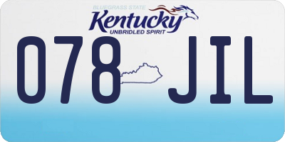 KY license plate 078JIL