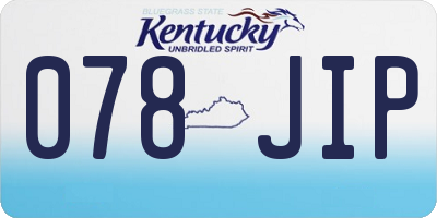 KY license plate 078JIP