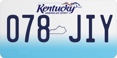 KY license plate 078JIY