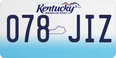 KY license plate 078JIZ