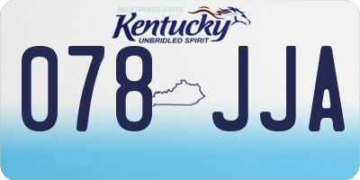 KY license plate 078JJA
