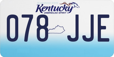 KY license plate 078JJE