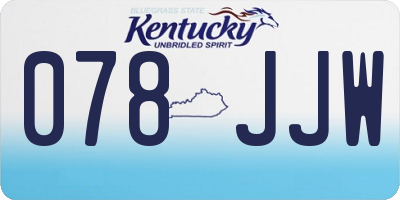 KY license plate 078JJW