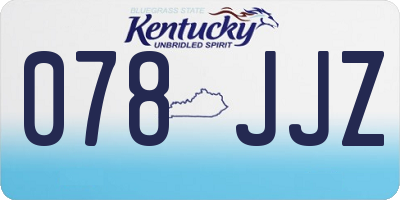 KY license plate 078JJZ