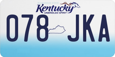 KY license plate 078JKA