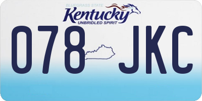 KY license plate 078JKC