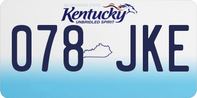 KY license plate 078JKE