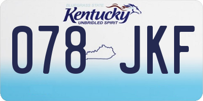 KY license plate 078JKF