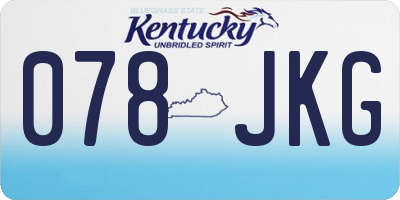 KY license plate 078JKG