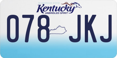 KY license plate 078JKJ