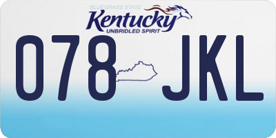 KY license plate 078JKL