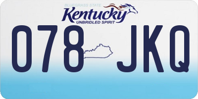 KY license plate 078JKQ