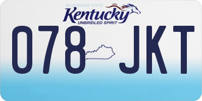 KY license plate 078JKT