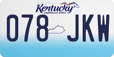 KY license plate 078JKW