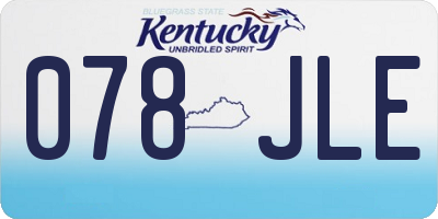 KY license plate 078JLE