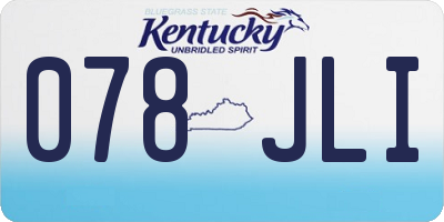 KY license plate 078JLI