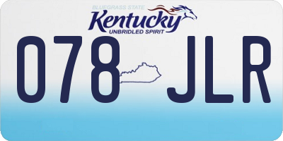 KY license plate 078JLR