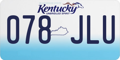 KY license plate 078JLU