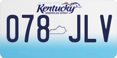 KY license plate 078JLV