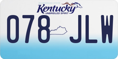 KY license plate 078JLW