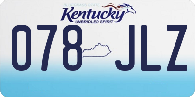 KY license plate 078JLZ