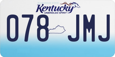 KY license plate 078JMJ