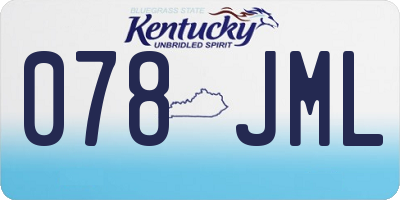 KY license plate 078JML