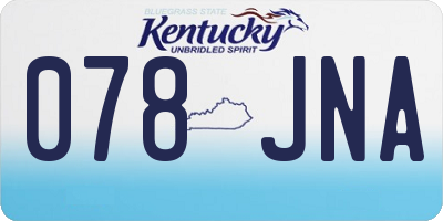 KY license plate 078JNA