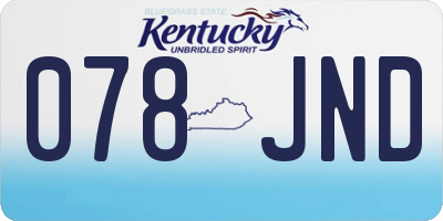 KY license plate 078JND
