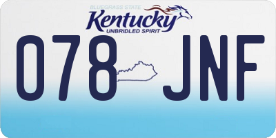 KY license plate 078JNF
