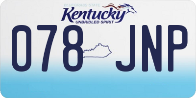 KY license plate 078JNP
