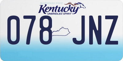 KY license plate 078JNZ