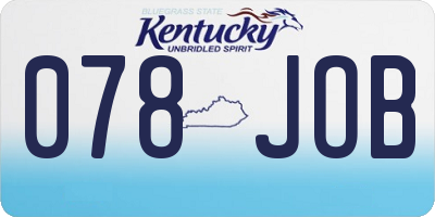 KY license plate 078JOB